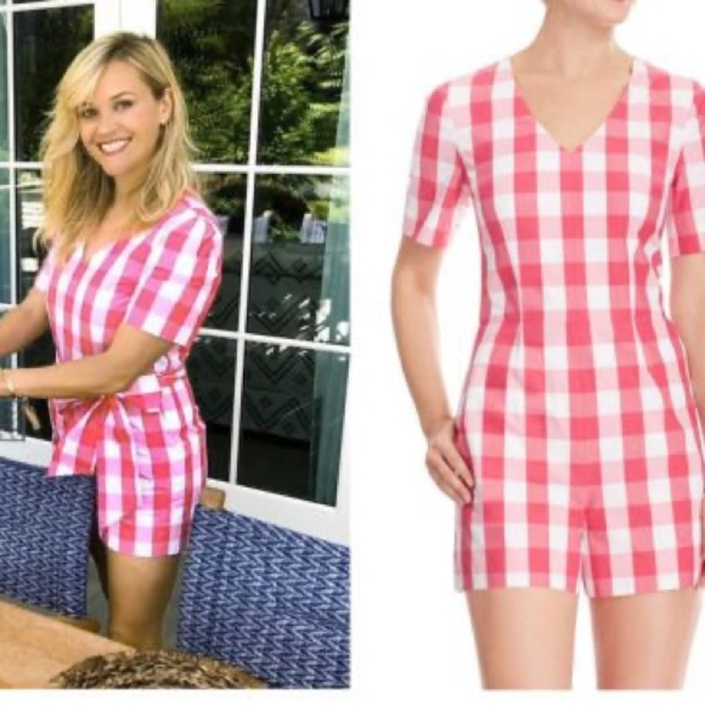 Draper James pink gingham romper sz 10